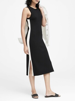 BANANA REPUBLIC Side-Stripe Knit Dress Black & White XXL NWT $115.00 SOLD  OUT! | eBay