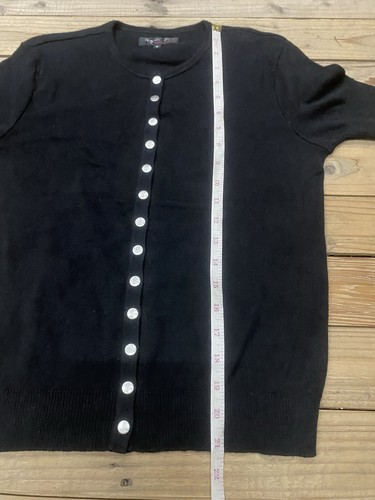 agnes b Druckknopf Hemd Größe 2 Damen Schwarz Top Bluse France Made - Bild 7 von 7