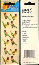 12 packages of Fuzzy Pheasant Stickers, "Great 7" Sticker Designs, PFZ2009