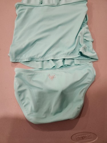 Blue 2 Pcs Justice Tankini Swimsuit Size 10 - Picture 10 of 11