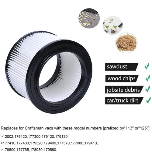 17810 Filter Replacement for Craftsman Shop Vac Filter 9-17810 for 3 to 4 - Picture 6 of 8