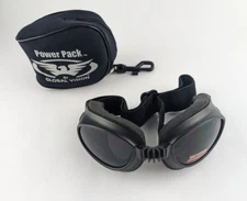 Global Vision Power Pack Foam Padded Motorcycle Goggles Black Frame Tinted Lens