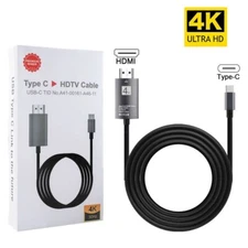 (6 feet) Type-C to HDTC Cable for TV / Projector (Black)