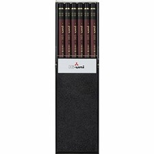 Uni Wooden Pencil 9B Box of 12 HU9B JAPAN IMPORT