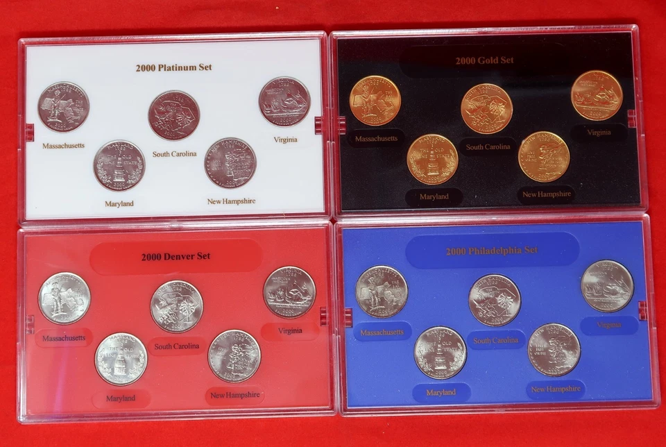 2000 Denver, Philadelphia, Gold, Platinum, State Quarter Collection - Image 2 of 3