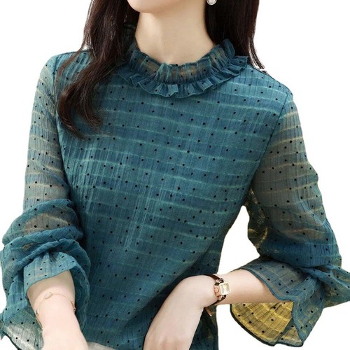 Mujeres Camisa Inferior Suelta Chifón Camisa Fashio Buso Prendas para el torso - Imagen 5 de 7