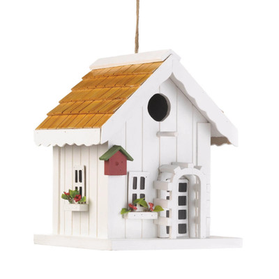 Storybook Wooden Cottage Birdhouse Bird House