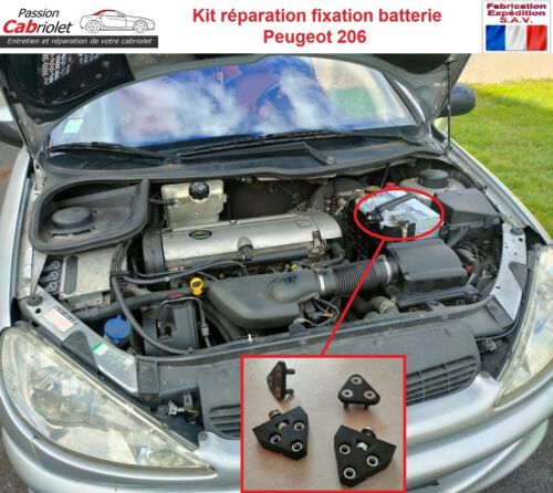 Kit réparation fixation maintien batterie Peugeot 206 + Visserie + Notice - Imagen 1 de 6