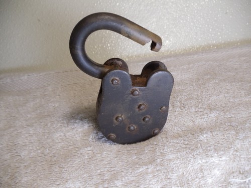 Colt Firearms Cast Iron Lock, , Brass Tag Colt Logo, Antique Finish SHIPS FREE - Picture 2 of 3