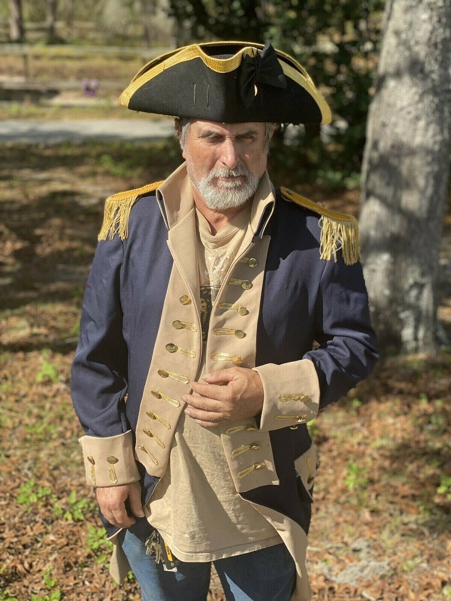 New Revolutionary War George Washington Military Blue Tunic Wool