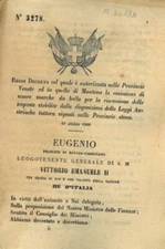 Regio Decreto col quale è autorizzata nelle Provincie Venete ed in quella di Ma