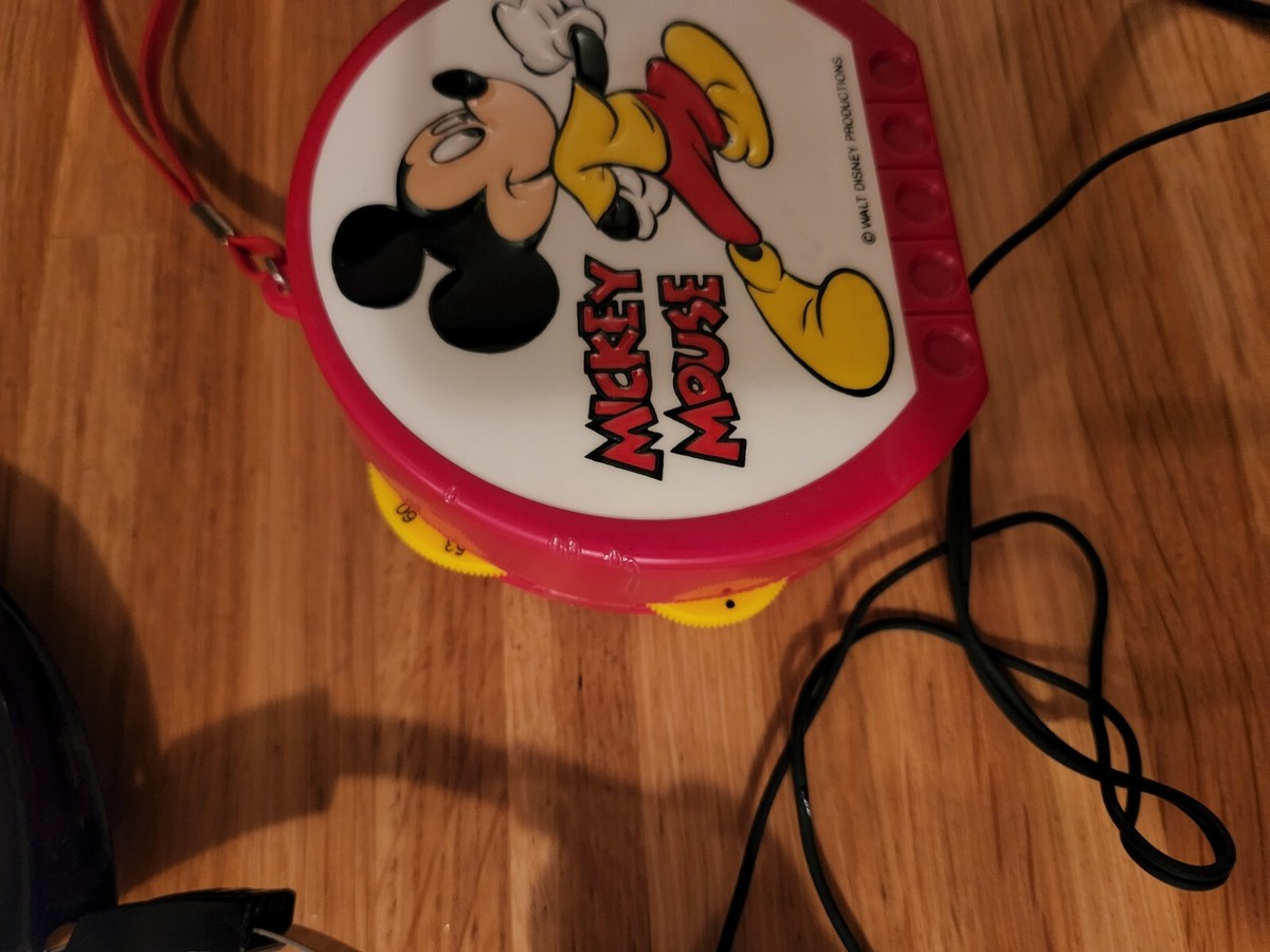 Mickey Mouse Disney Vintage Radio With Headphones.Works Perfectly