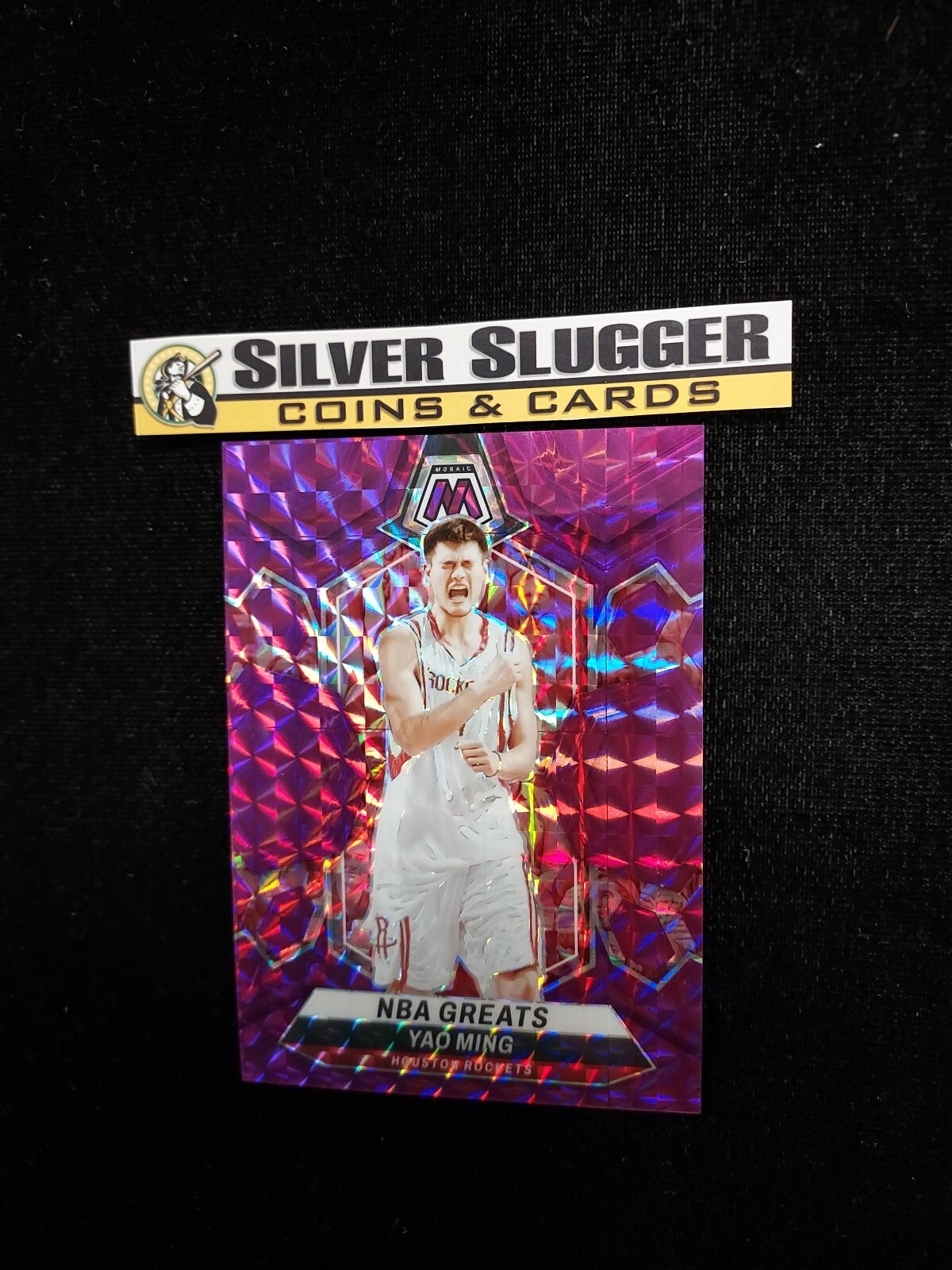 2023-24 Yao Ming Panini Mosaic NBA Greats Purple Prizm /99 #294 Houston Rockets