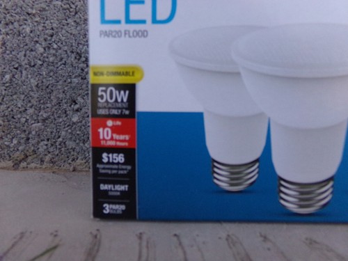 Feit Electric Light Bulb PAR20 Flood 5W (50W Replacement) Bright White - 3 Pack - Picture 4 of 4