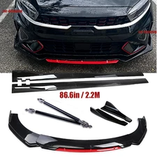 For Kia Forte 10-23 Front Bumper Lip Splitter Spoiler Side Skirt Body Kit