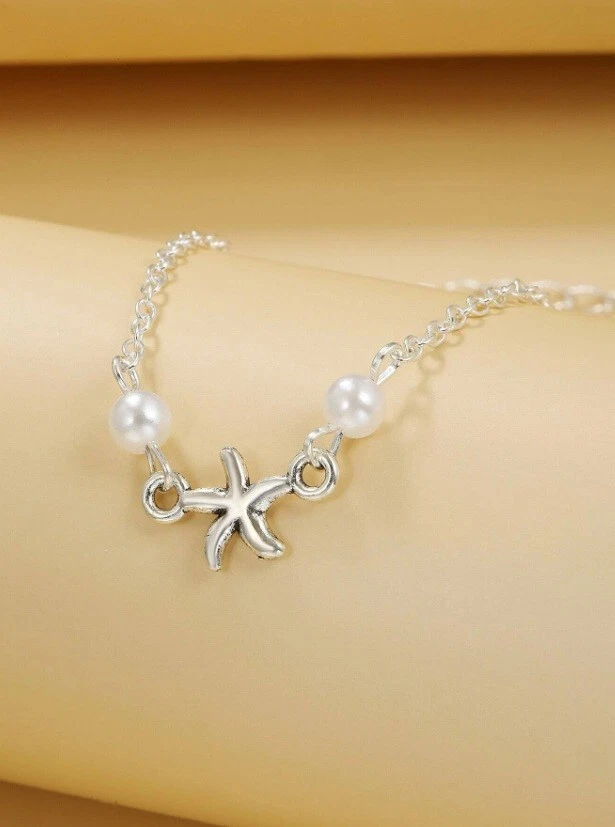 Unique Starfish & Pearl Deco Party Wear Women's Bracelet In 935 Argentium Silver - Image 3 of 4