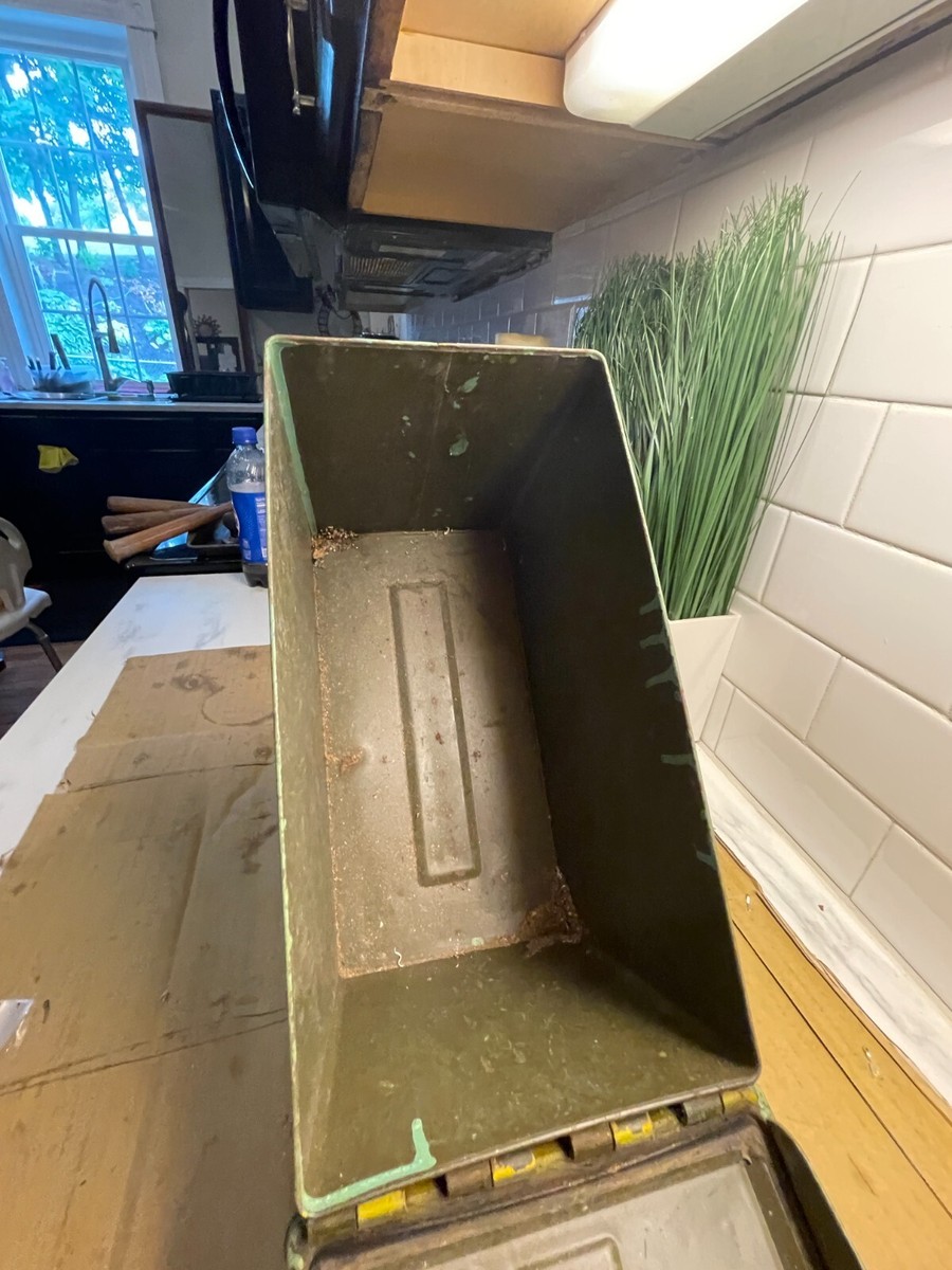 Vintage Military Metal AMMO CAN Box large green 12 x 7 x 6 | eBay