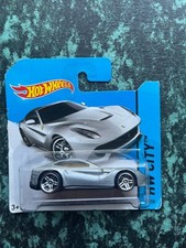 2014 Hot Wheels Ferrari F12 Berlinetta Silver Hw City Short Card 31250