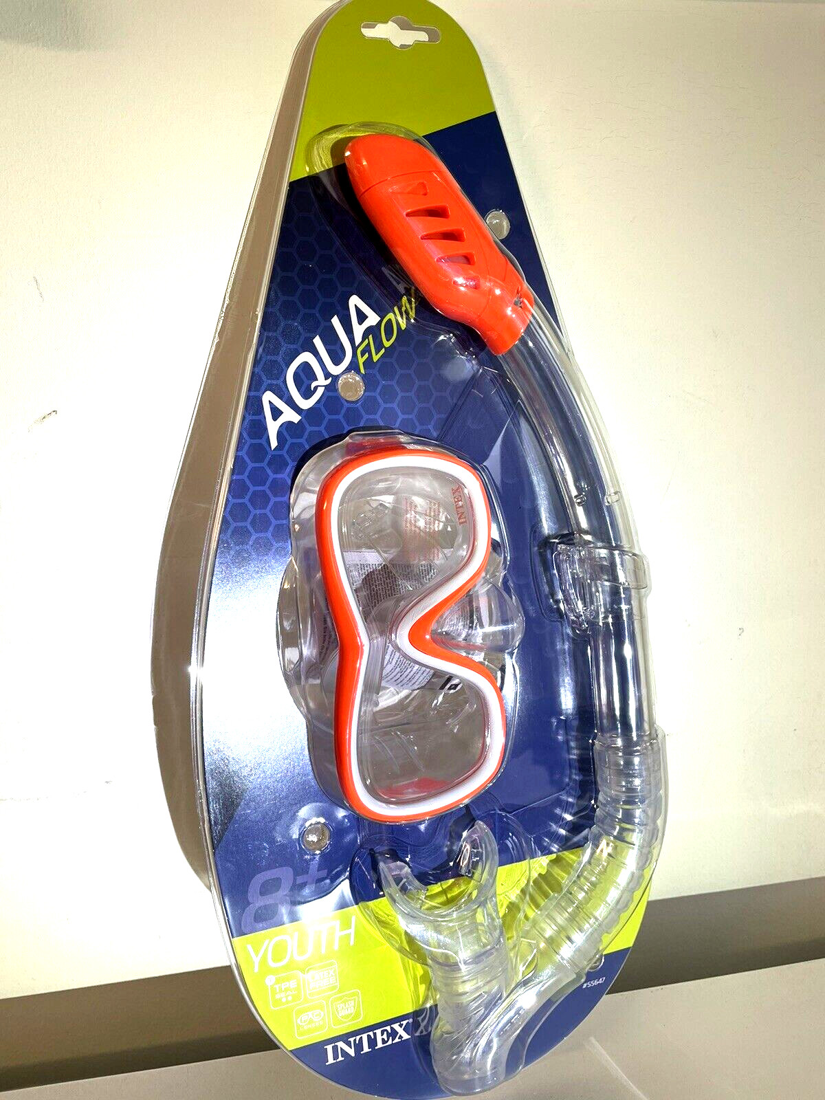 INTEX AQUA FLOW WAVE RIDER SNORKEL SWIM SET YOUTH AGES 8 PLUS ORANGE 55647