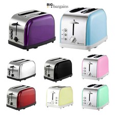 2 Slice Toaster High Lift Reheat Wide Bread Slot Bagel Defrost Heat Control 900W