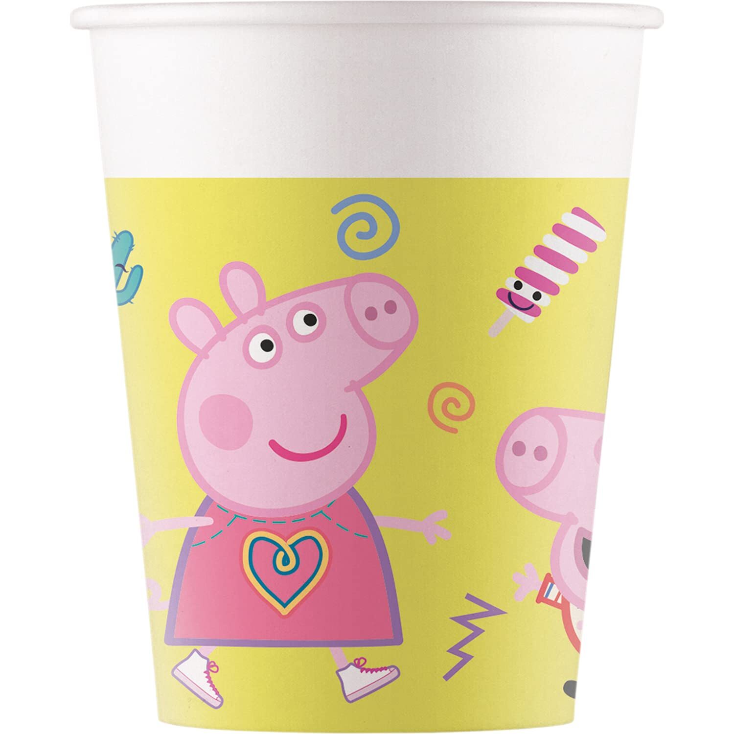Procos Peppa Pig 93471 Party Cups Maximum Capacity 200 ml Pack of 8 Disposable P