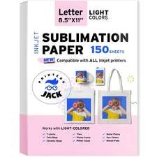 Printers Jack Sublimation Paper - 8.5 x 11 Inches 150 Sheets 120 gsm Any Inkj...