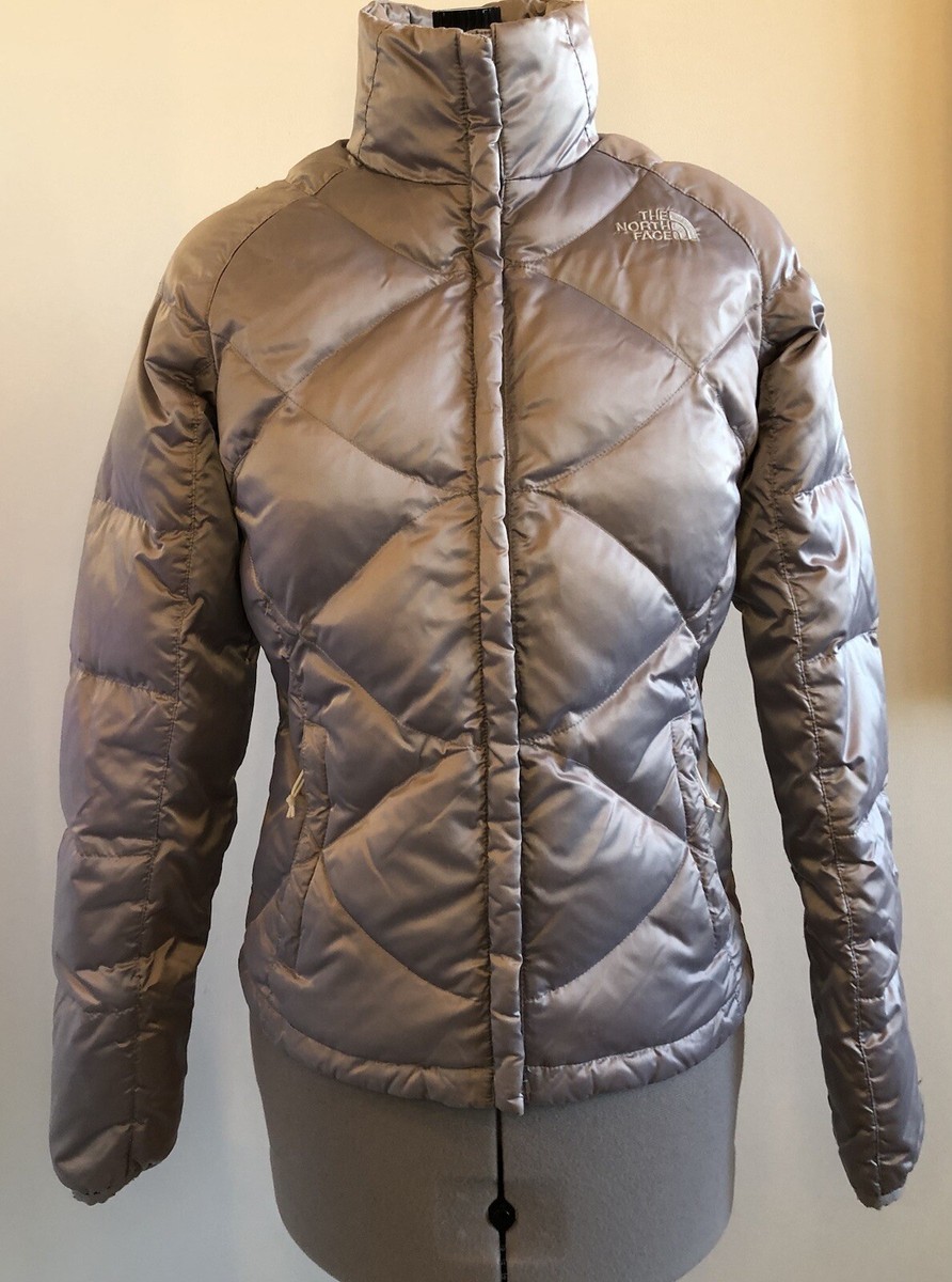 The North Face Women's 550 Down Fill Puffer Jacket Vintage 90’s Silver Size  XS