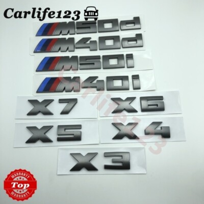 For BMW Gray X1 X2 X3 X4 X5 X6 X7 M35i M40i M50i M40d M50d Car Rear Emblem Badge
