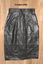 Gonna In Pelle Nera A Lunghezza Ginocchio Slim In Nappa! Taglia 36