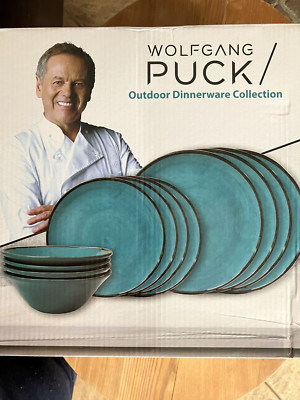Wolfgang Puck Outdoor Dinnerware Collection Blue 12 Piece Dinner Set