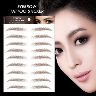 Hair-Like Waterproof False Eyebrow Tattoos Stickers Brown Makeup Temporary