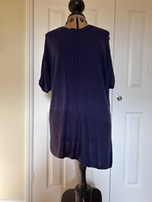 M&S Collection Women's Navy Blue Linen Mix Tunic Size UK 16 EUR 44