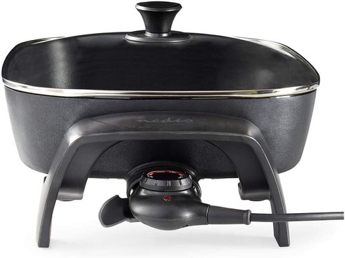 PADELLA ELETTRICA 30CM ALLUMINIO PRESSOFUSO ANTI ADERENTE REGOLABILE 2400W NEDIS - Foto 7 di 7