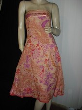 EXPRESS,sequin,peach,embroider,running stitches,Sm,strapless,ruffled,orange,pink