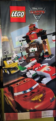 LEGO Store Display Banner Disney Pixar CARS 2 -Flagge Stoff Wandrolle Neu 90x200
