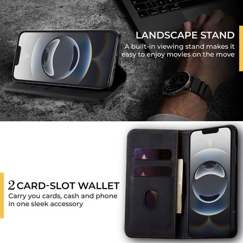 For iPhone 16/Pro/16 Pro Max/Plus/16e Case Flip Leather Cover / Screen Protector - Picture 11 of 39