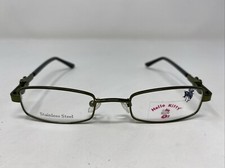 Hello Kitty HK-207-1 44-20-130 Olive Green Metal Full Rim Eyeglasses Frame ME27