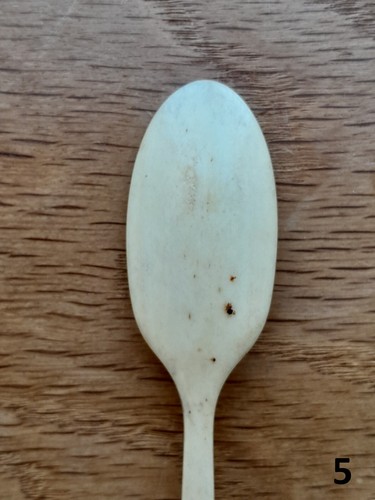 Collection of Four Antique Hand Carved Cow Bone Spoons - Length: 12 cm - Picture 5 of 19