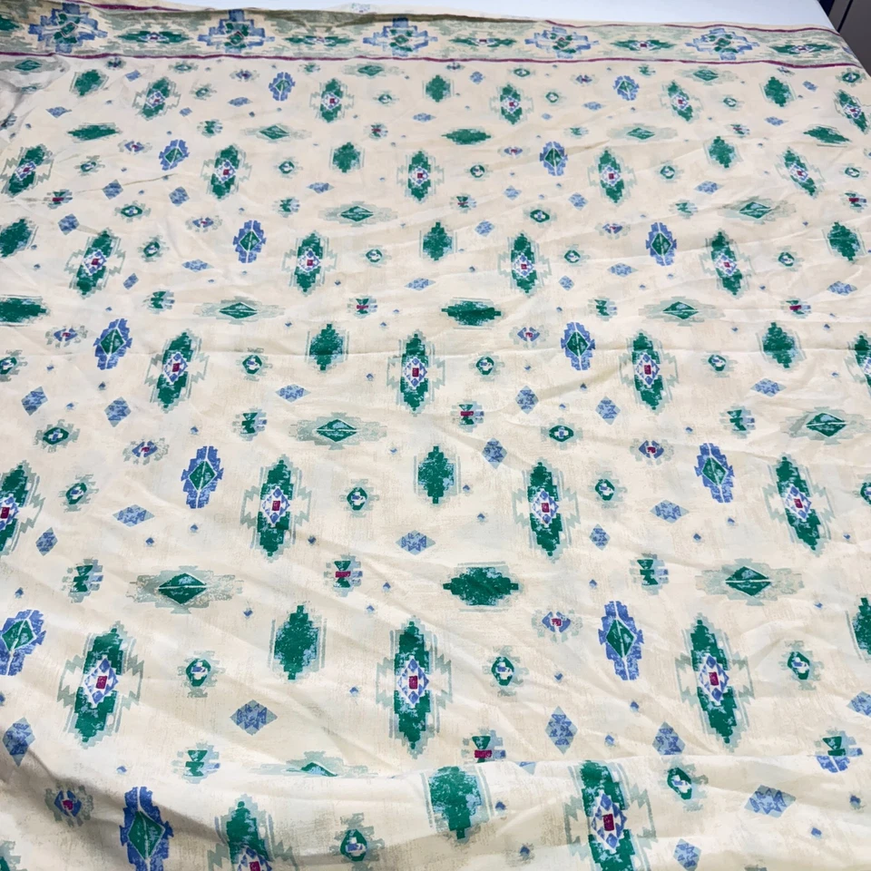 Sábana plana vintage verde rey suroeste mezcla azteca y2k años 90 80 Foto 3 de 4