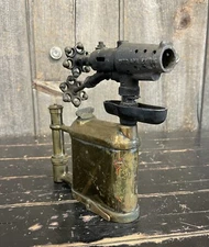 Antique Early 1900s Clayton & Lampert Mfg Brass Flat Tank Blow Torch VERY GOOD