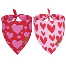 Valentine's Day Dog Bandana Reversible Valentine Dog Scarf Multi Size Offered...
