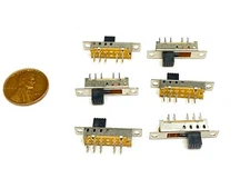 6 Pieces Slide switch SS24E04 2P4T 10pin vertical double row toggle E27