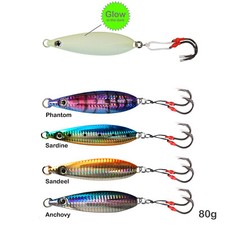 80g Fish WOW! Flat Fishing Fall Vertical Knife Jig trolling vertical bait New