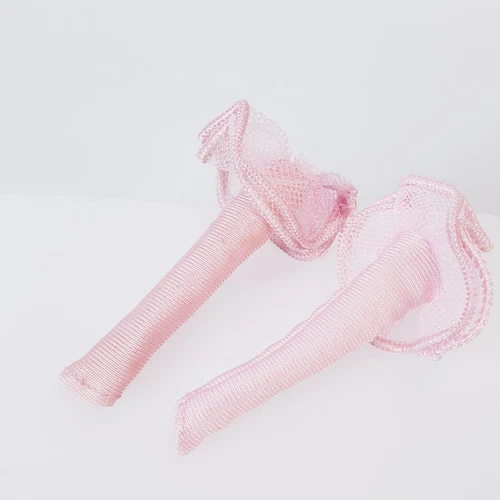 Vintage 1987 Perfume Pretty Barbie Doll 4551 Ruffle Gloves Arm Cuffs Pink Ruffly