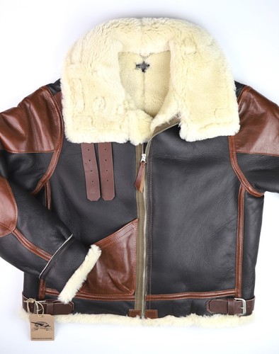 Aero B-3 Military Flight Jacket sz 42 Seal Russet Vicenza Horsehide trim