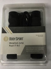Body Sport Weighted Jump Rope Solid Rubber 1 Lb  ZZR184WR1 Black New Open Box