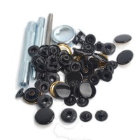 Tool Punch W/30 Set 17mm Black Metal Snap Fasteners Cloth Button Press Studs Kit Tool Punch W/30 Set 17mm Black Metal Snap Fasteners Cloth Button Press Studs Kit