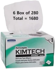 Lot Of 6, KIMTECH Science Kimwipes Delicate Task Wipers, 1 Ply Tissue - 34120