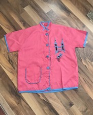 VTG Miss Hollywood Original Lingerie Pajama Top sz 36 Embroidered Japanese Scene