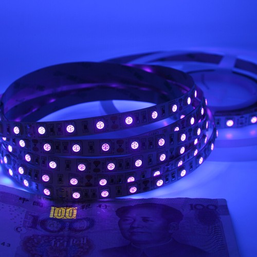 UV Lichtkette 1-5m 395-405nm LED Strip Streifen Schwarzlicht 60/120led 5/12/24V - Picture 7 of 14